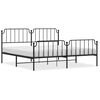 vidaXL Metal Bed Frame without Mattress with Footboard&nbsp;Black 193x203cm