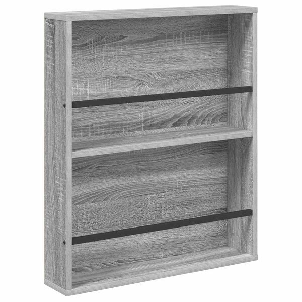vidaXL Magazine Rack Grey Sonoma 60 x 12 x 70 cm Engineered Wood