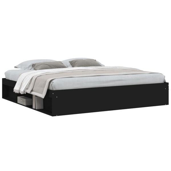 vidaXL Bed Frame without Mattress Black 200x200 cm