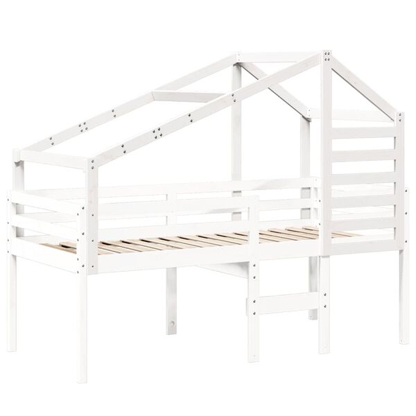 vidaXL Kids' Bed Roof White 198x87x113 cm Solid Wood Pine