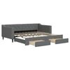vidaXL Daybed with Trundle&Drawers without Mattress Dark Grey 90x190cm