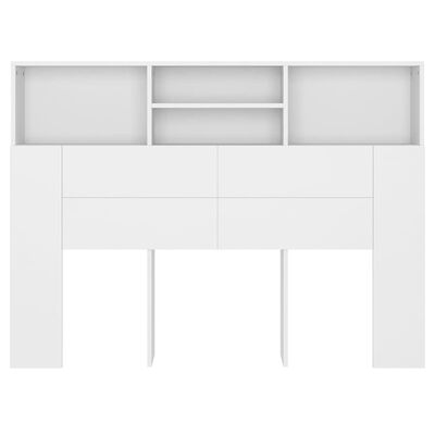 vidaXL Headboard Cabinet White 140x19x103.5 cm