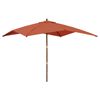 vidaXL Garden Parasol with Wooden Pole Terracotta 300x300x273 cm