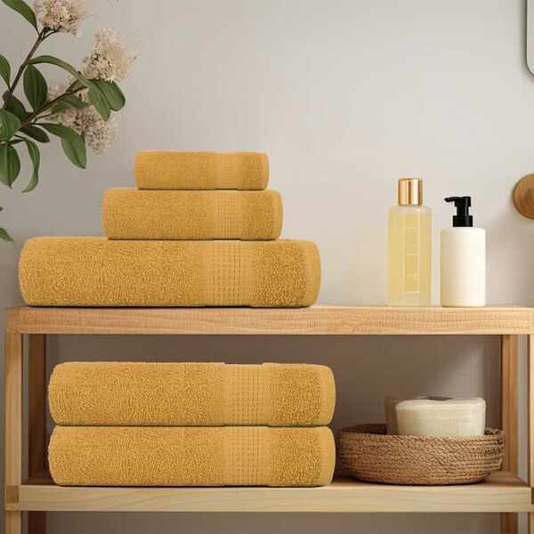 vidaXL Wash Towels "FROGN" 4 pcs Gold 30x30 cm 360 gsm