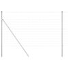vidaXL Ground Fix Welded Wire Fence 25 x 1.4 m Galvanised Steel Silver