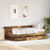 vidaXL Daybed Frame with Drawers Old wood 90 x 200 cm Engineered wood