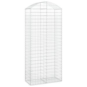 vidaXL Arched Gabion Basket 100x50x220/240 cm Galvanised Iron