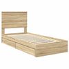 vidaXL Storage Bed with Drawer Sonoma Oak 90 x 200 cm Engineered Wood