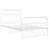 vidaXL Metal Bed Frame without Mattress with Footboard White 100x190cm