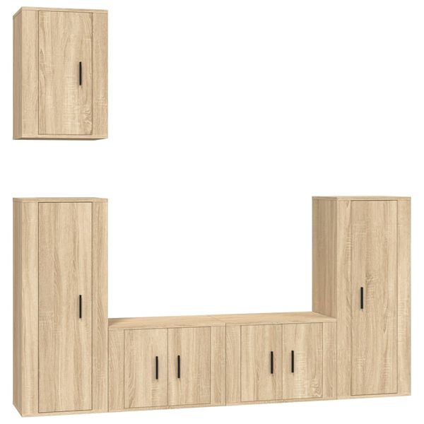 vidaXL 5 Piece TV Cabinet Set Sonoma Oak Engineered Wood