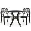 vidaXL 3 Piece Bistro Set Cast Aluminium Black