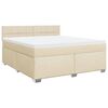 vidaXL Box Spring Bed with Mattress Cream 180x200 cm Fabric