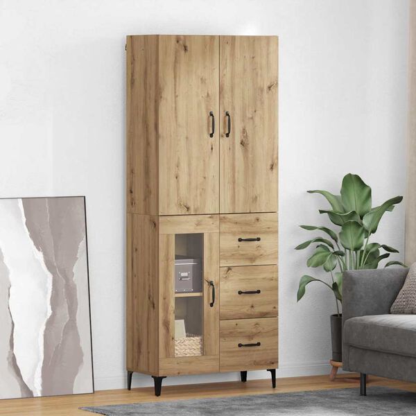 vidaXL Highboard Artisan Oak 69.5 x 34 x 180 cm Engineered Wood