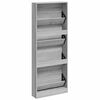 vidaXL Shoe Cabinet Grey Sonoma 59x17x150 cm Engineered Wood