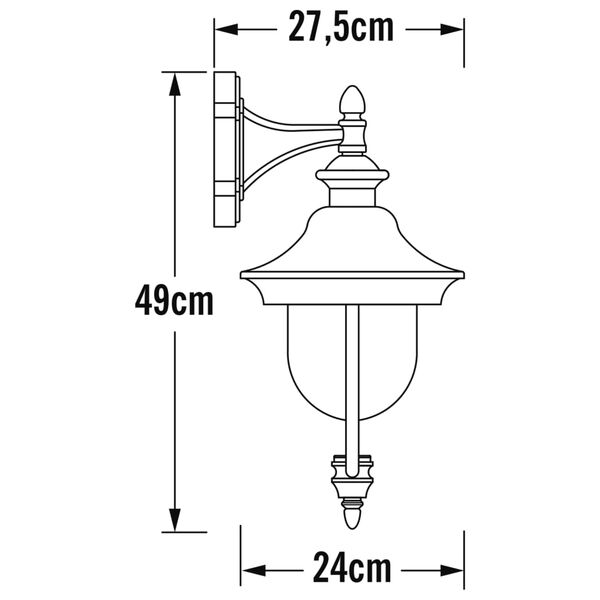 KONSTSMIDE Wall Light Parma Down Brushed Stainless Steel