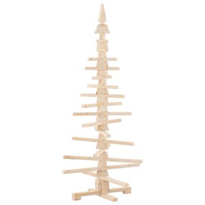 vidaXL Wooden Christmas Tree Solid Pine Wood Natural with Unfinished