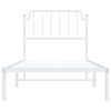 vidaXL Metal Bed Frame without Mattress with Headboard White 90x190cm