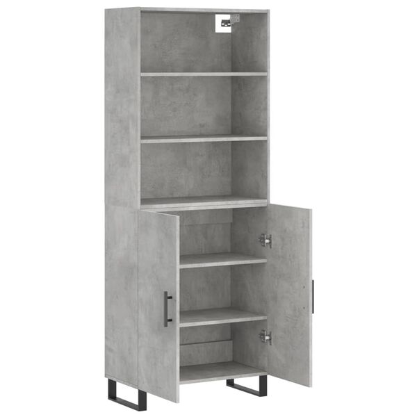 vidaXL Highboard Concrete Grey 69.5x34x180 cm Engineered Wood
