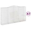 vidaXL Arched Gabion Baskets 7 pcs 400x50x220/240 cm Galvanised Iron