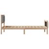 vidaXL Bed frame Brown and light grey 80 x 200 cm Solid pine wood