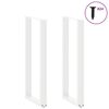 vidaXL Bar Table Legs U-Shaped 2 pcs White 50x(110-111) cm Steel