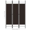 vidaXL 3-Panel Room Divider Brown 120x180 cm