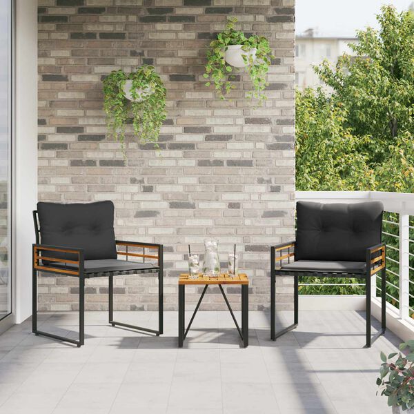 vidaXL Outdoor Furniture Set with Cushion 3 pcs Dim Gray
