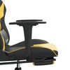 vidaXL Massage Gaming Chair with Footrest Black&Gold Faux Leather