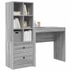 vidaXL Desk with Drawer 2 pcs Grey Sonoma