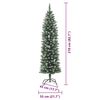 vidaXL Artificial Slim Christmas Tree Green and White 210 cm