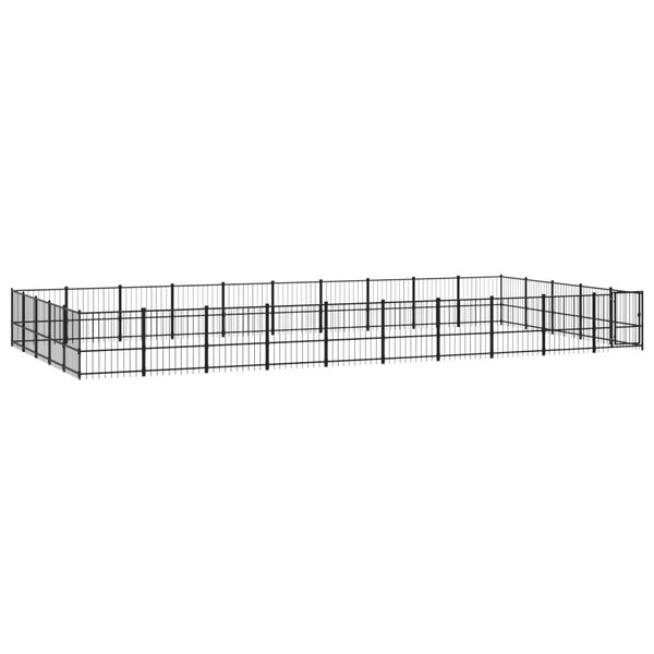 vidaXL Outdoor Dog Kennel Steel 47.05 m²
