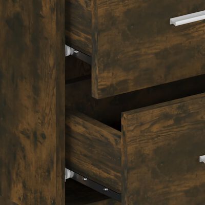 vidaXL Wall-mounted Bedside Cabinet Smoked Oak