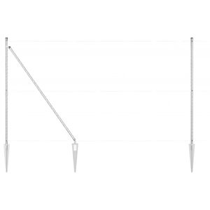 vidaXL Ground Spike Fence Post 7 pcs Silver Powder-Coated Steel