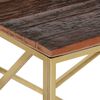 vidaXL Coffee Table Gold Stainless Steel and Solid Sleeper Wood