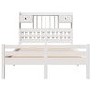 vidaXL Bookcase Bed without Mattress White 135x190 cm Double Solid Wood Pine