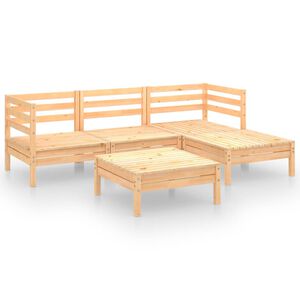 vidaXL 5 Piece Garden Lounge Set Solid Pinewood