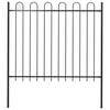 vidaXL Garden Fence "Boxtel" with Hoop Top Steel 170x150 cm Black