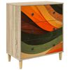 vidaXL Chest of Drawers BONN Retro wave print 66 x 36.5 x 75 cm Sonoma