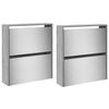 vidaXL Shoe Cabinet with Mirror 4-Layer Grey Sonoma 63x17x134 cm