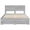 vidaXL Bed Frame with Drawer Grey Sonoma 135 x 190 cm Engineered Wood