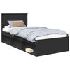 vidaXL Bed Frame with Headboard Black 90 x 190 cm Solid Pine Wood