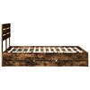 vidaXL Bed Frame with Drawer Smoked Oak 140 x 190 cm Engineer Wood