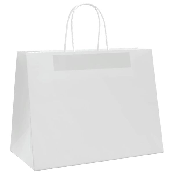 vidaXL Paper Bags 250 pcs with Handles White 32x17x25 cm