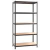 vidaXL 5-Layer Shelves 2 pcs Anthracite Steel&Engineered Wood