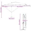 vidaXL Umbrella Taupe 351 x 250 x 253 cm Polyester and Aluminium