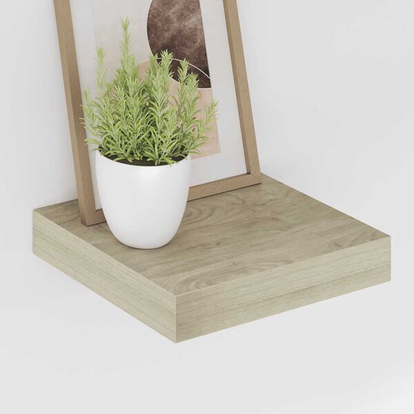 vidaXL Floating Wall Shelf Oak 23x23.5x3.8 cm MDF