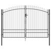 vidaXL Garden Gate with Lock Grey 200 x 300 cm Steel
