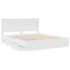 vidaXL Bed Frame with Drawer White 200 x 200 cm Engineer Wood