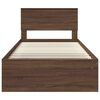vidaXL Bed Frame with Headboard Brown Oak 100 x 200 cm Solid Pine Wood