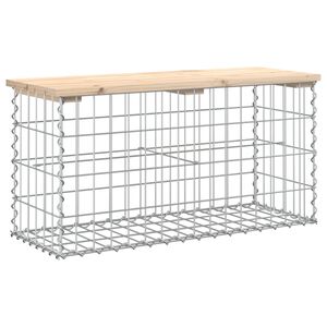 vidaXL Garden Bench Gabion Design 83x31.5x42 cm Solid Wood Pine